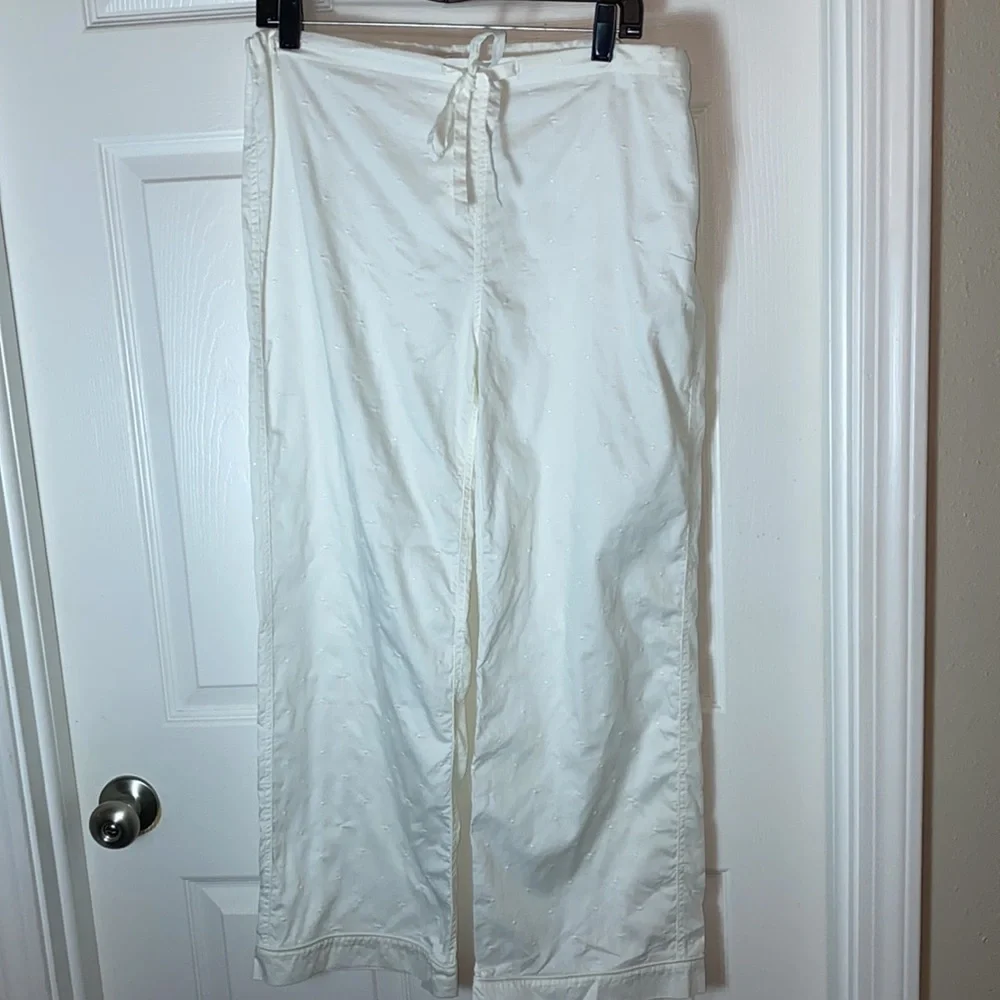 Kate Spade New York® Tie Waist White Wide leg Cotton  Pants size Medium